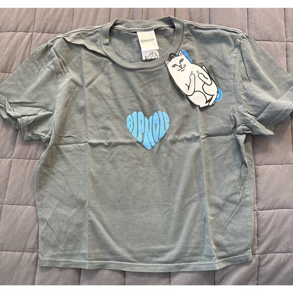 RIPNLOVE CROPPED BABY TEE (CHARCOAL) Large - Picture 3 of 6